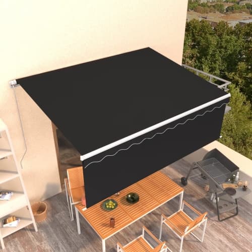 Manuell markis med rullgardin 4,5x3m antracit
