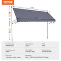 Miniatyrbillede 2 af 2: Retractable Patio Awning, UV80+ Solbeskyttelse, Manuel Krankhåndtag,178x47 tommer