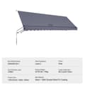 Miniatyrbillede 1 af 2: Retractable Patio Awning, UV80+ Solbeskyttelse, Manuel Krankhåndtag,178x47 tommer