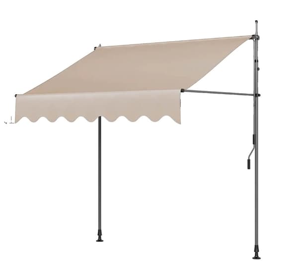 Markis för balkong och uteplats, utdragbar markis, UV50+ skydd, enkel installation,Khaki 200x120 cm