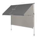 Miniatyrbild 1 av 5: Rootz Clamp Awisning - Balcony Awisning - Höjd justerbar skugga - väderbeständig polyester - 200 cm x 120 cm x 220-300 cm