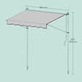 Miniatyrbild 6 av 6: Rootz Clamp Awisning - Balkony Awisning - Höjd justerbar - Solskydd - 350 cm x 120 cm x 220-300 cm