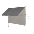 Miniatyrbild 1 av 6: Rootz Clamp Awisning - Balkony Awisning - Höjd justerbar - Solskydd - 350 cm x 120 cm x 220-300 cm