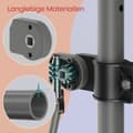 Miniatyrbild 4 av 6: Rootz Clamp Balcony Awisning - Justerbar markis - Grå utdragbar tak - Pulverbelagd stål - 250 x 120 cm - Höjd: 220-300 cm