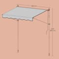 Miniatyrbild 6 av 6: Rootz Clamp Balcony Awisning - Justerbar markis - Grå utdragbar tak - Pulverbelagd stål - 250 x 120 cm - Höjd: 220-300 cm