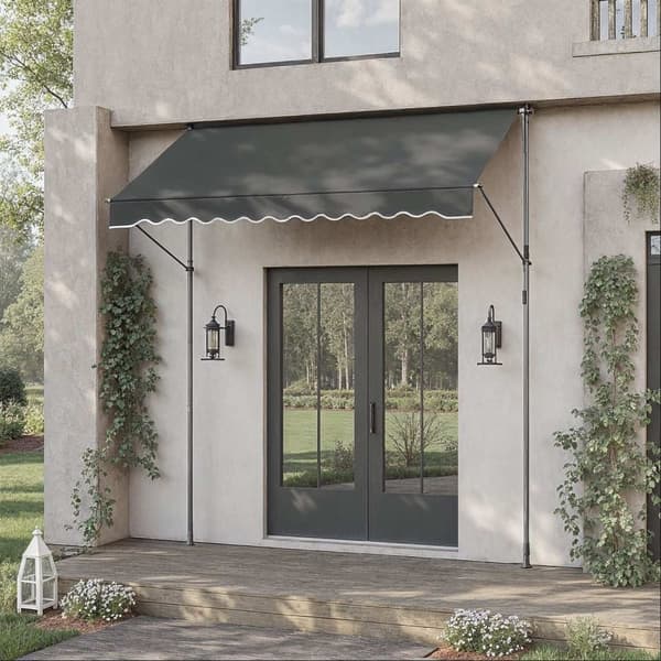 Rootz Clamp Awisning - Balkony Awisning - Höjd justerbar - väderskydd - 250 cm x 120 cm x 220-300 cm