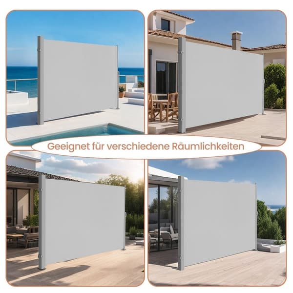 Rootz Side Awner - Udvidelig skygge - Sunshade - Rust Resistent - Pulverlakeret stål - 160 cm x 350 cm