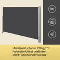 Miniatyrbillede 3 af 5: Rootz Side Awnle - Udtrækkelig Sun Shade - Privatlivsskærm - Rust Resistant - 200 cm x 300 cm - Ideel til udendørs & poolside