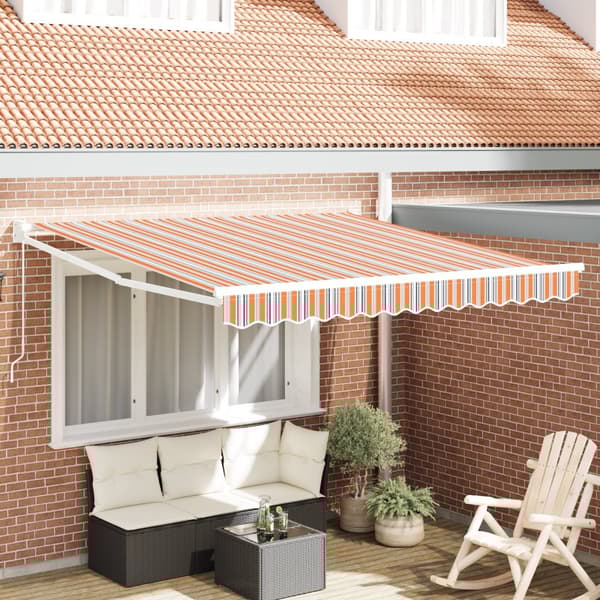 Manuell Utfällbar Markis Multicolor Rand 300x250 cm