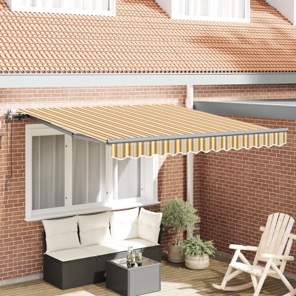 Automatisk Utdragbar Markis Randig i Flera Färger 350x250 cm
