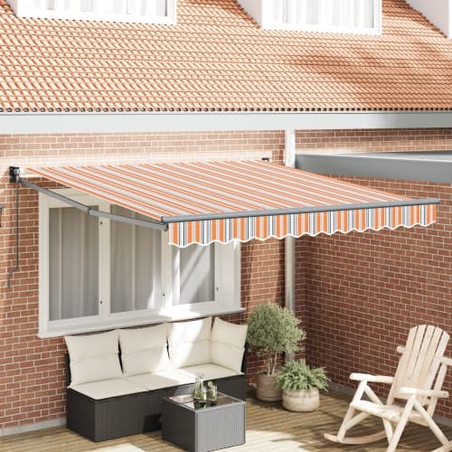 Manuell Hopfällbar Markis Multicolor Rand 300x250 cm