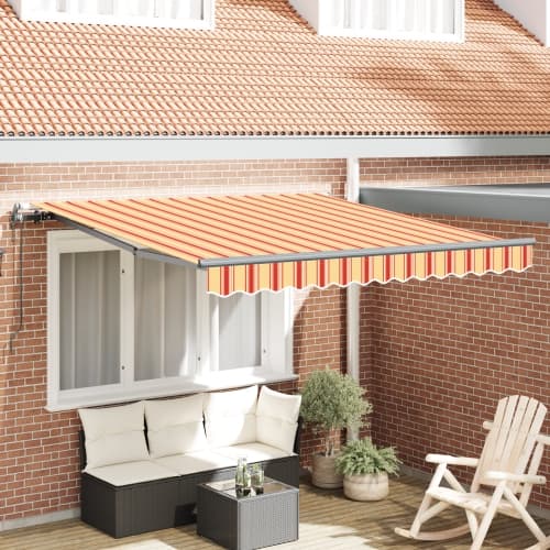 Automatisk Utdragbar Markis Gul och Orange 350x250 cm