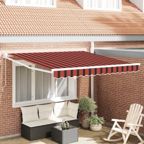 Manuell utdragbar markis orange och brun 350x250 cm