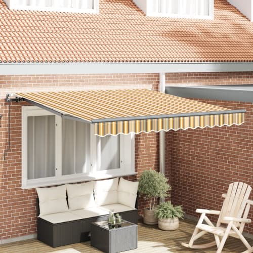 Manuell Utdragbar Markis Multicolor Randig 350x250 cm