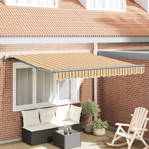 Automatisk Utdragbar Markis Randig i Flera Färger 350x250 cm