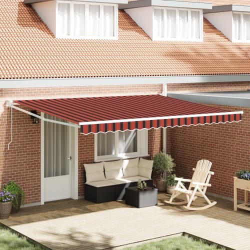Automatisk Utdragbar Markis Orange och Brun 450x300 cm