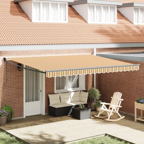 Automatisk Utdragbar Markis Multicolor Rand 450x300 cm