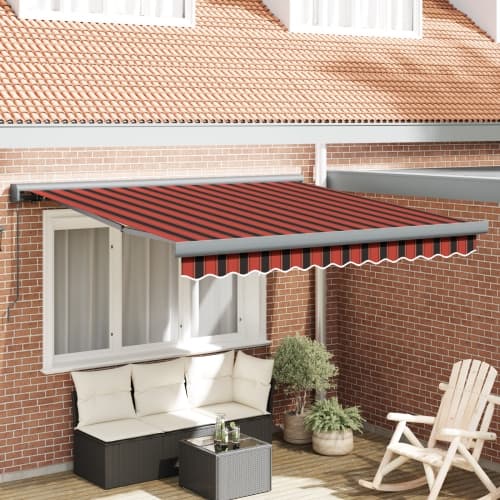 Manual Utdragbar Markis Orange och Brun 350x250 cm
