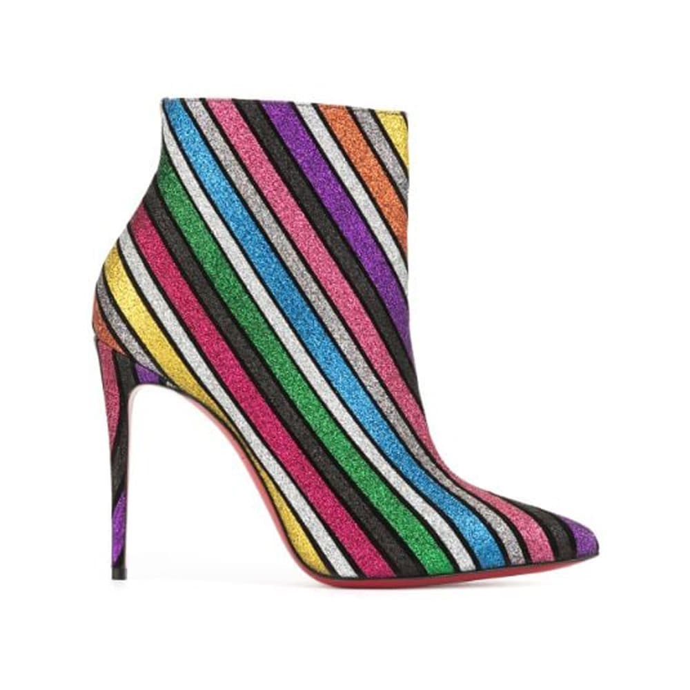 Christian Louboutin So Kate Booty 100 Suede Leather Boots Multi