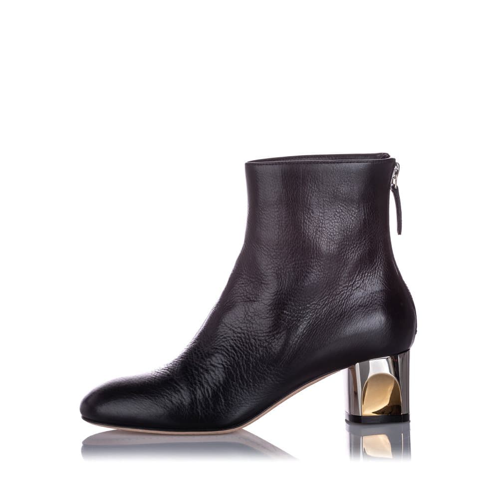 Alexander McQueen Ankle Leather Boot Black