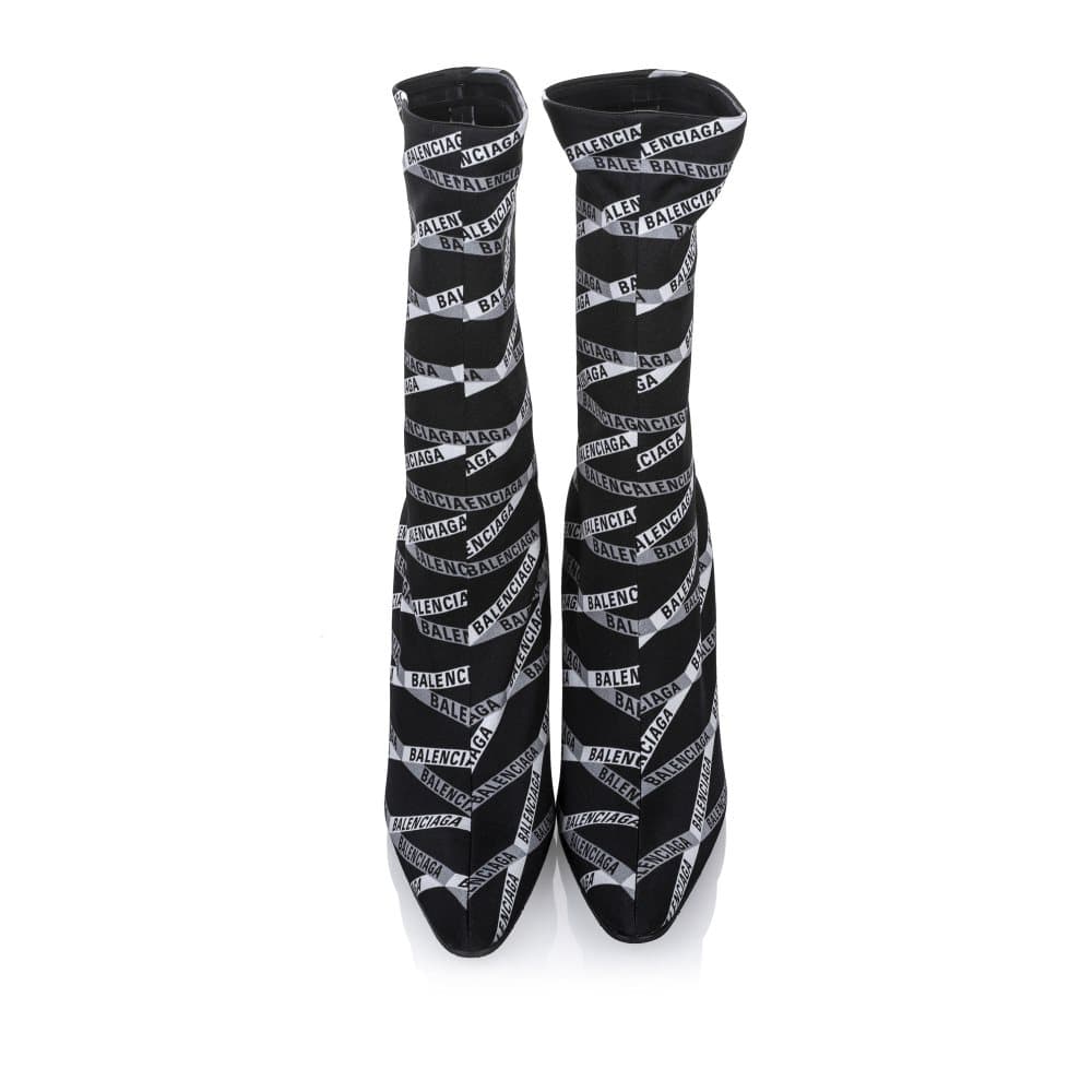 Balenciaga Logo Spandex Boots Black