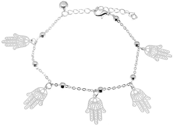 Silver Fotsmycke Fotlänk Vristlänk Fotkedja - Fatimas Hand/Hamsa