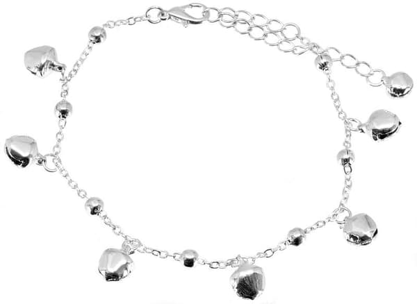 Silver Fotsmycke Fotlänk Vristlänk Fotkedja - Klocka/Bell & Kula
