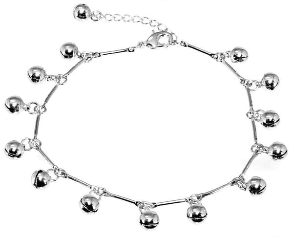 Silver Fotsmycke Fotlänk Vristlänk Fotkedja - Klocka / Bell