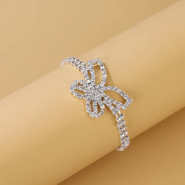 INF Rhinestone nilkkakoru Butterfly säädettävä Bohemisk Hopea