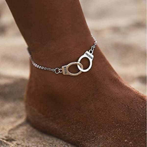 Anklet - QD5XO - Silver - Blandat - Söt - 8 tum