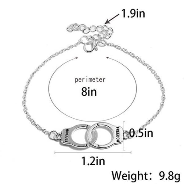 Anklet - QD5XO - Silver - Blandat - Söt - 8 tum
