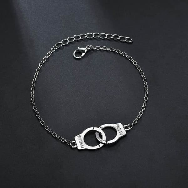 silver -Bohemian fotlänkar för kvinnor Flickor Kedja Handbojor Print Freedom Brecelet Barfota Party Smycken