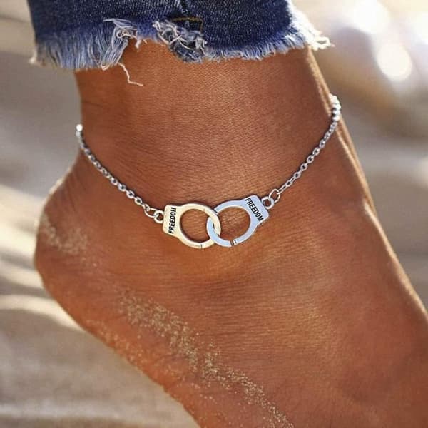 punk fotkedja silver fotled ankel armband yean handbojor för kvinnor och flickor