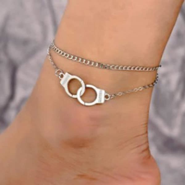 Boho Handfängsel Ankelband Silver Layer Anklet Summer Anklet Armband Set Beach Foot Chain