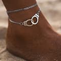 Miniatyrbild 1 av 4: Boho Handfängsel Ankelband Silver Layer Anklet Summer Anklet Armband Set Beach Foot Chain