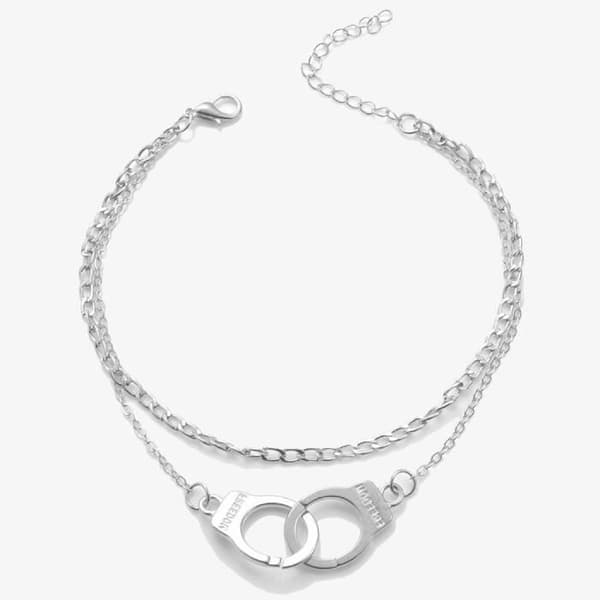 Vristlänk, sommar vrist med silver vrist, handfängsel