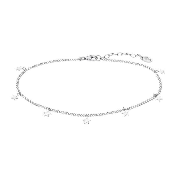 Ankelkedja - Lotus Silver - Stjärnor - Silver - Vit - Kvinna