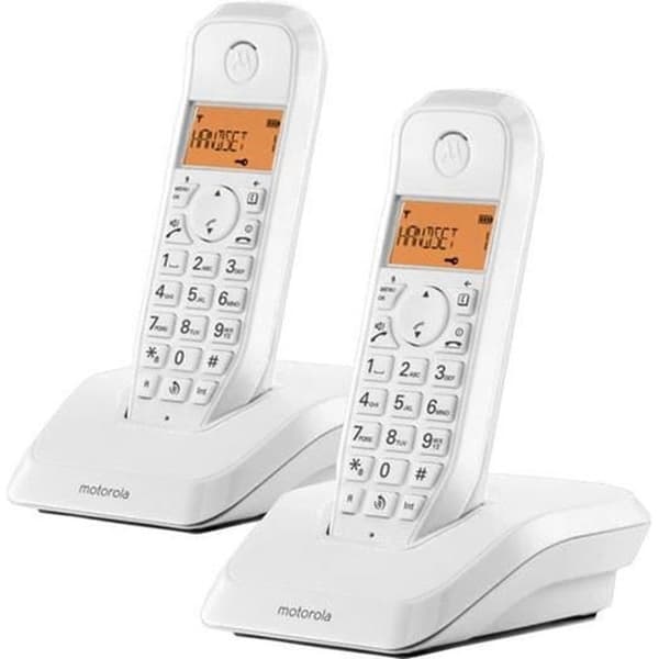 Motorola S1202 sladdlös telefon (2 st) Vit