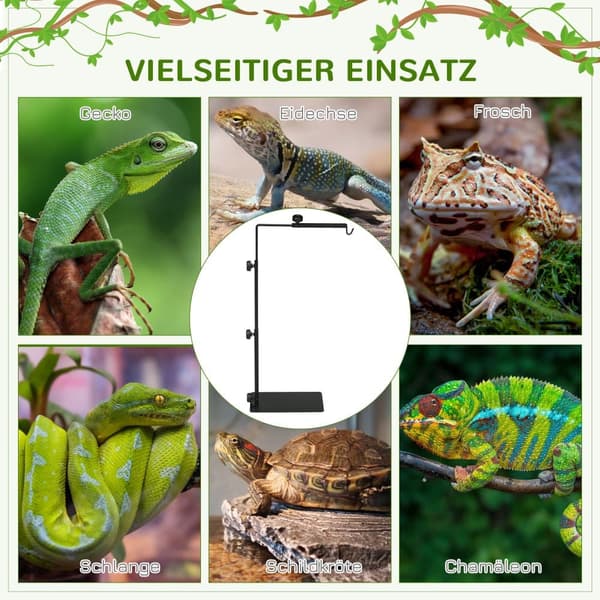 Reptil Lampe Stand, 40x15x95 cm, Sort