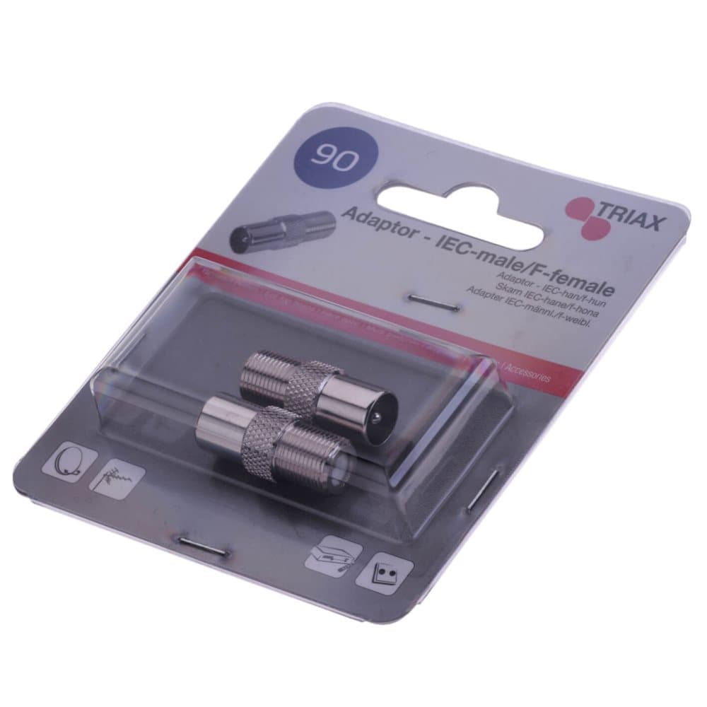 TRIAX Antenneadapter F-stik Hun - Coax Han 2-pak