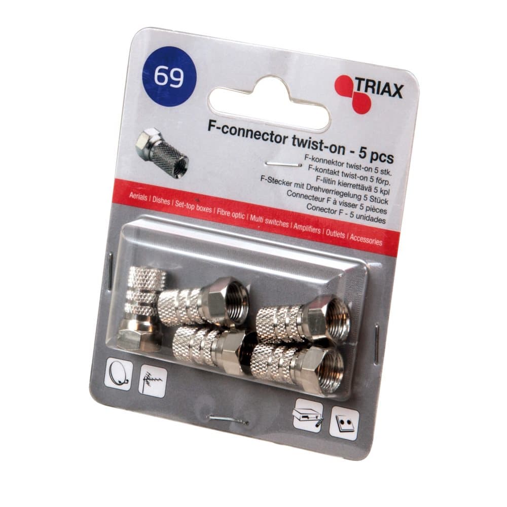 TRIAX Antennestik F-stik Twist-on 5,0mm Koka 50 5-pak
