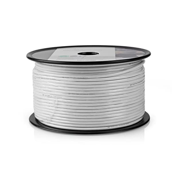 Nedis Coax Kabel På Rulle | Mini Coax | 75 Ohm | Enkelt afskærmet | ECA | 100.0 m | Coax | PVC | Hvid | Rulle