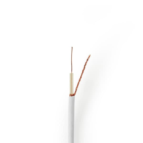 Nedis Tale Kabel på Snelle | Mini Coax | 75 Ohm | Singel Skjermet | ECA | 100.0 m | Koax | PVC | Hvit | Rull