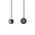 Miniatyrbild 3 av 4: Nedis Satellite & Antenn kabel | F Hane | IEC (Koax) Hane | Nickelplaterad | 30 dB | 75 Ohm | Dubbelskärmad | 10.0 m | Rund | PVC | Vit | Kuvert