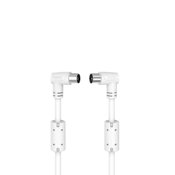 Hama Antennekabel Vinklet 90dB Hvit 1.5m