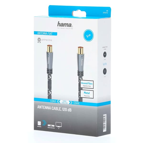 Hama Antennekabel 120dB Svart/Grå 5m