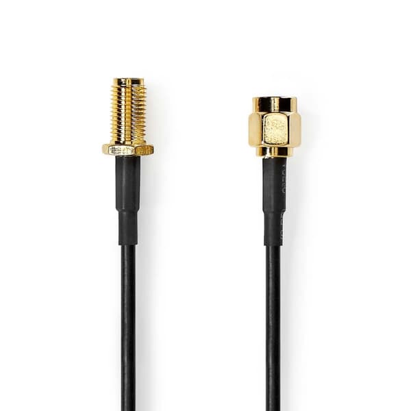 Nedis Antennikaapeli | SMA uros | SMA naaras | Kullattu | 50 Ohm | Yksinkertainen suojaus | 5.00 m | Pyöreä | PVC | Musta | Laatikko