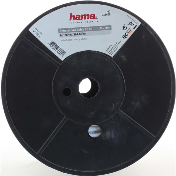 Hama Koaksialkabel 90dB 1,0mm Hvid 100m