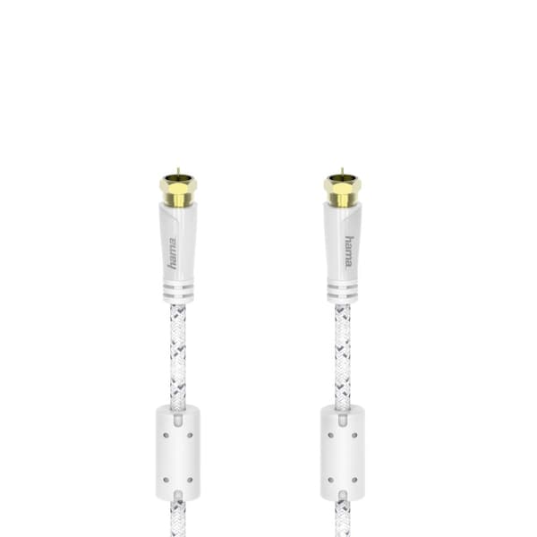 Hama Kabel Antenn SAT 120dB F-Plug-F-Plug Vit 5m