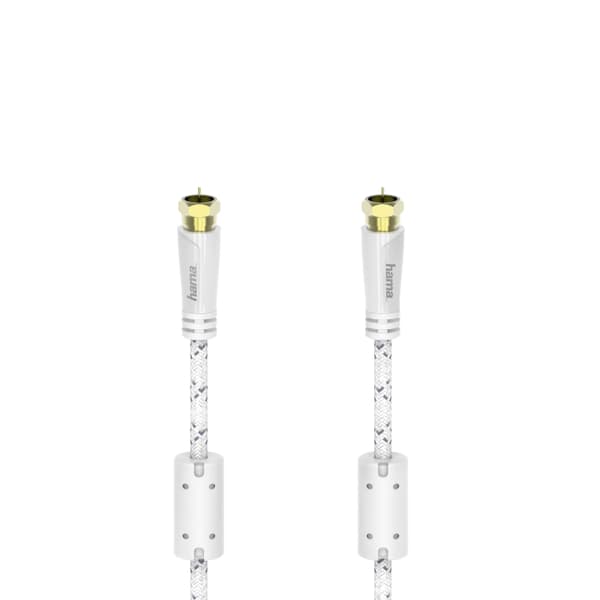 Hama Kabel Antenn SAT 120dB F-Plug-F-Plug Vit 5m